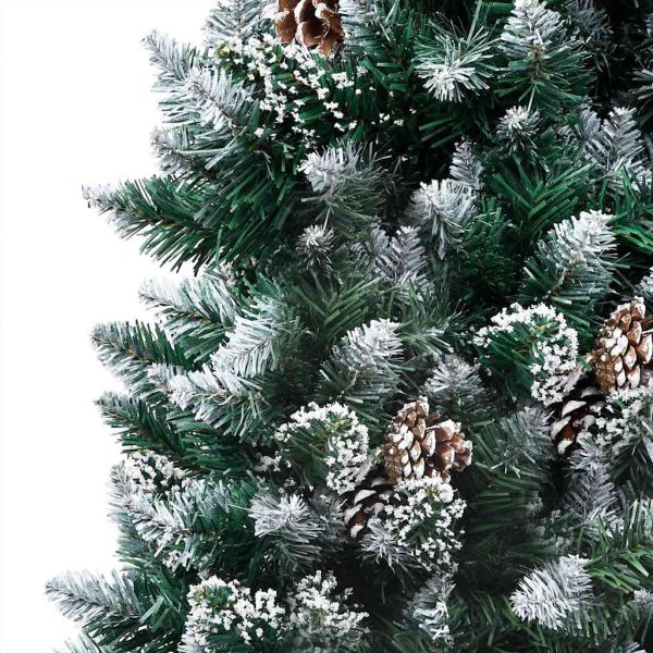 Árvore Natal artificial pré-iluminada c/ bolas e pinhas 240 cm - Image 3