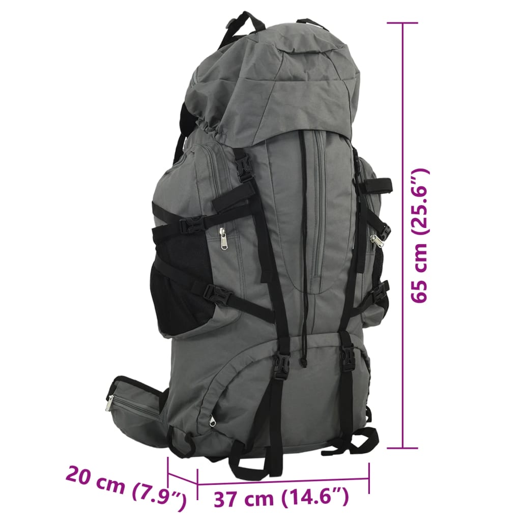 Mochila para caminhadas 60 L tecido oxford cinzento - Image 8