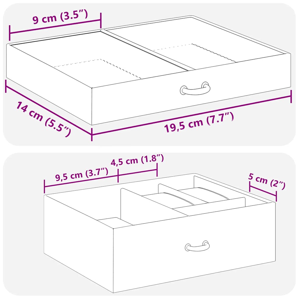 Caixa para jóias de 3 camadas com espelho com fechadura Branco - Image 11