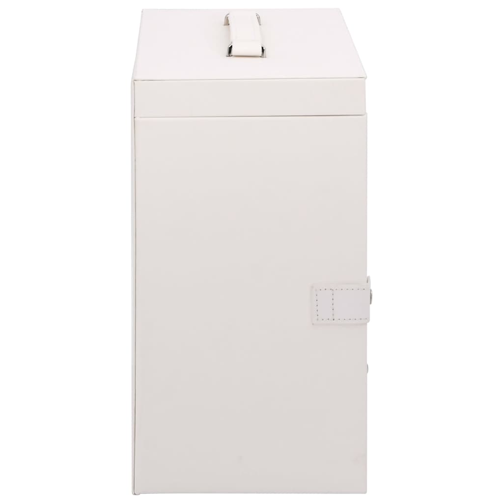 Caixa para jóias de 5 camadas com espelho com fechadura Branco - Image 6