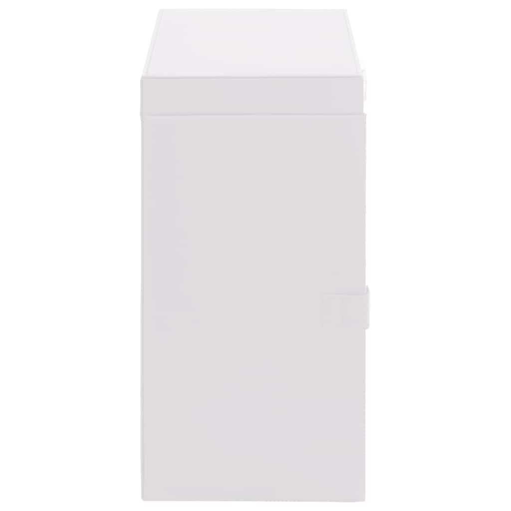 Caixa para jóias de 6 camadas com espelho com fechadura Branco - Image 6