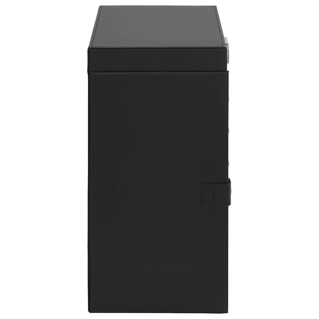 Caixa para jóias de 6 camadas com espelho com fechadura Preto - Image 6