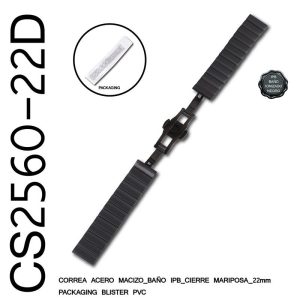 CORREA 22MM ACERO MACIZO IPB CIERRE MARIPOSA