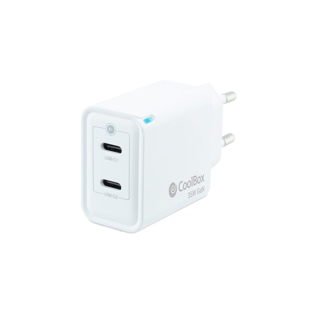 Cargador usb de pared coolbox 35w 2 x usb tipo c