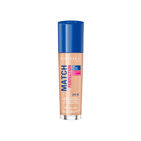 Rimmel London Match Perfection Base Spf20 103 True Ivory 30ml