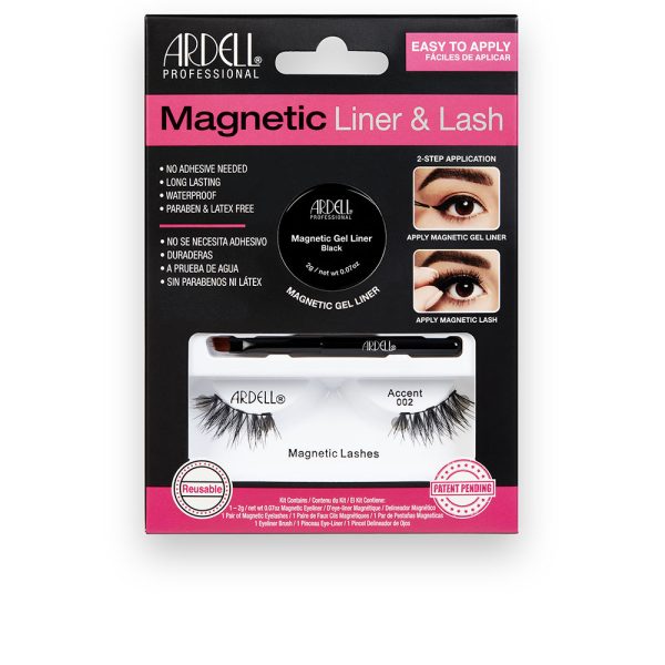 MAGNETIC LINER & LASH ACCENT pestañas #002 + gel liner 3 u