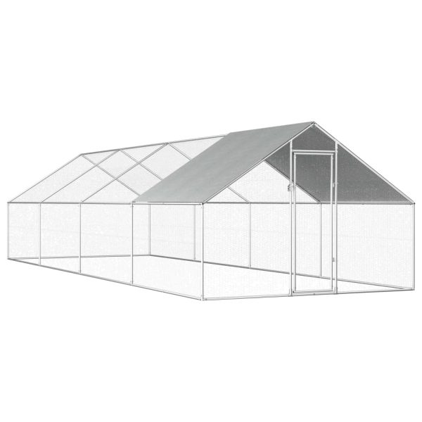 Galinheiro exterior em aço galvanizado 2,75x8x1,92 m - 217590