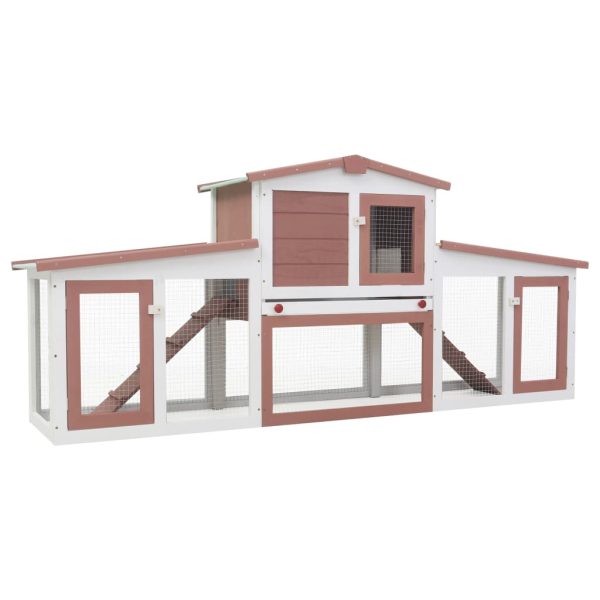 Coelheira exterior grande 204x45x85cm madeira castanho e branco - 218734