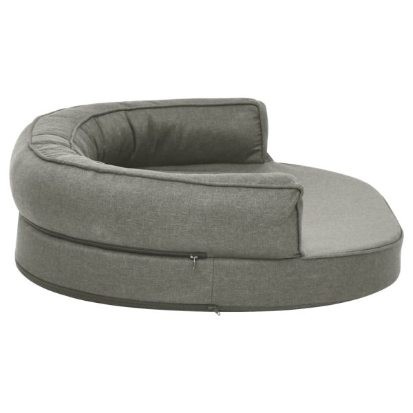 Cama para cães ergonómica 75x53 cm aspeto linho cinzento - 279511 - Image 3