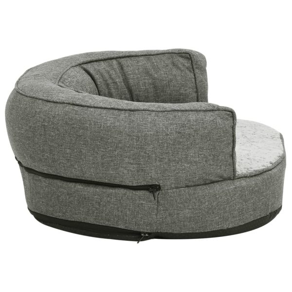 Cama para cães ergonómica 75x53cm aspeto linho pelúcia cinzento - 279512 - Image 3