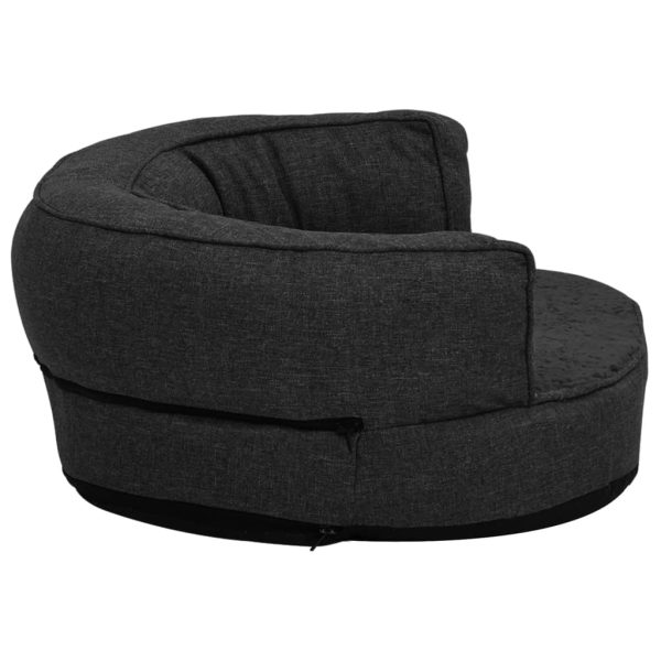 Cama para cães ergonómica 75x53 cm aspeto linho pelúcia preto - 278340 - Image 3