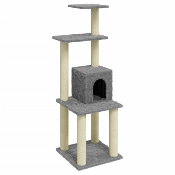 Árvore p/ gatos c/ postes arranhadores sisal 105 cm cinza-claro - 255155