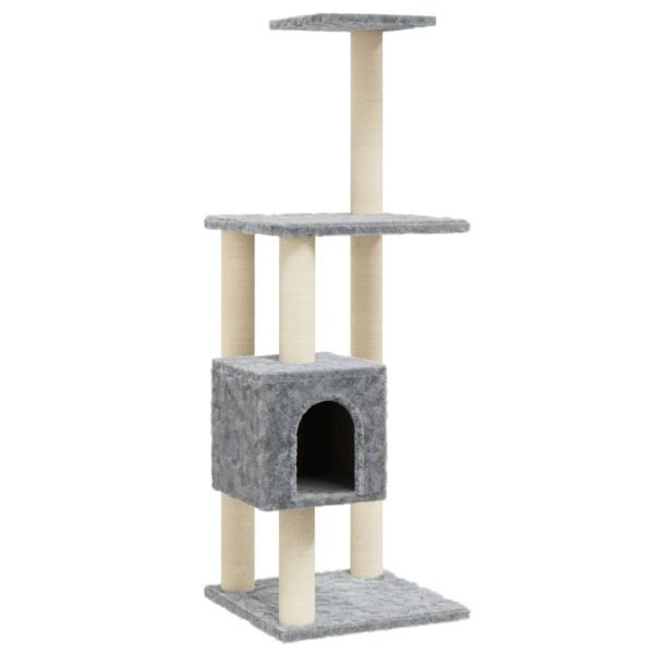 Árvore p/ gatos c/ postes arranhadores sisal 104 cm cinza-claro - 281939