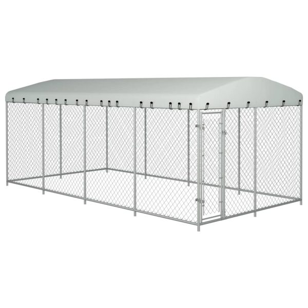 Canil de exterior com telhado 8x4x2,3 m - 302470