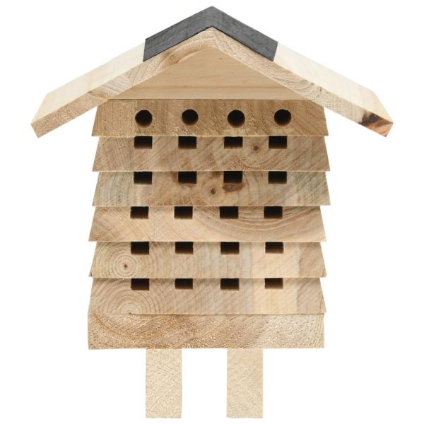 314814 vidaXL Bee Hotel Solid Firwood 22x20x20 cm - 308990 - Image 2