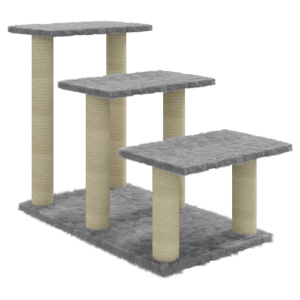 Árvore gatos c/ postes arranhadores sisal 50,5 cm cinza-claro - 303711