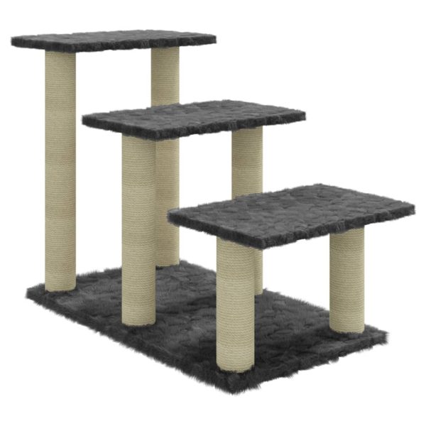 Árvore gatos c/ postes arranhadores sisal 50,5 cm cinza-escuro - 303712