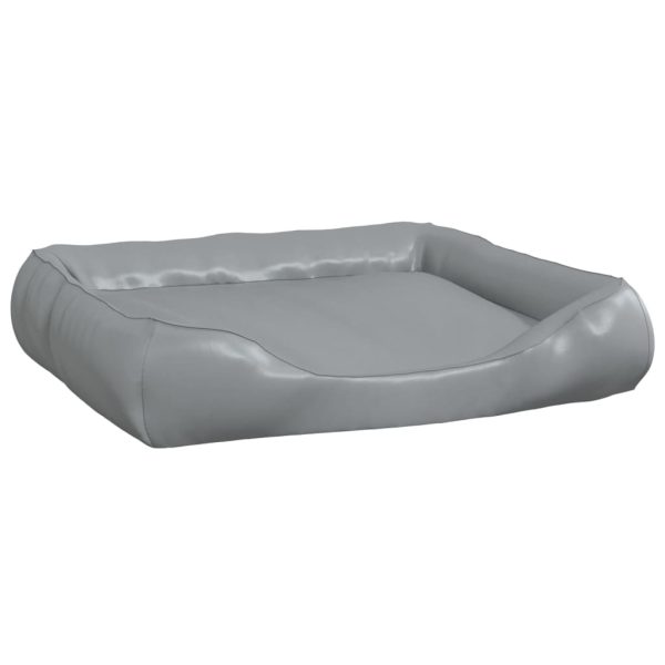 Cama para cães 80x68x23 cm couro artificial cinzento-claro - 347009