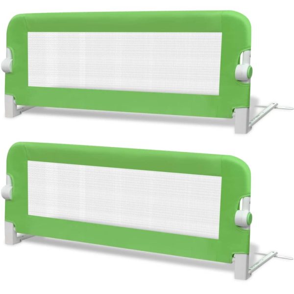 Barra de segurança para cama de criança 2 pcs 102x42 cm verde - 219645