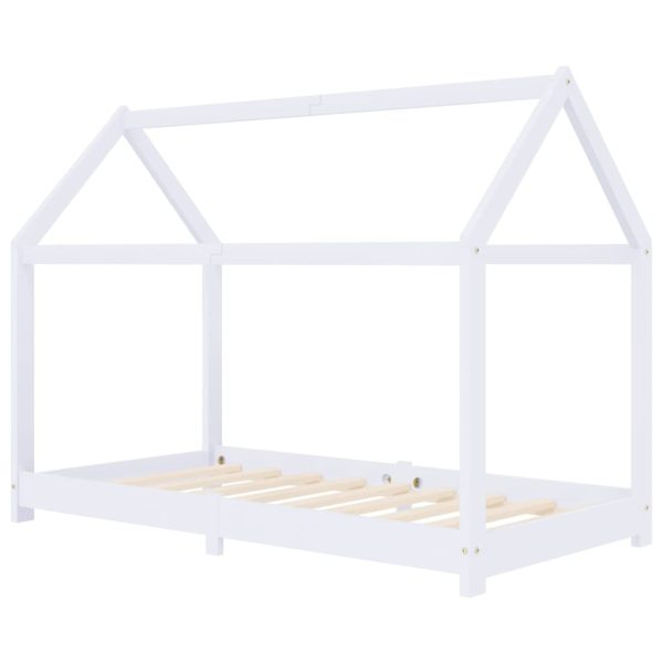 Estrutura de cama para crianças 70x140 cm pinho maciço branco - 219871