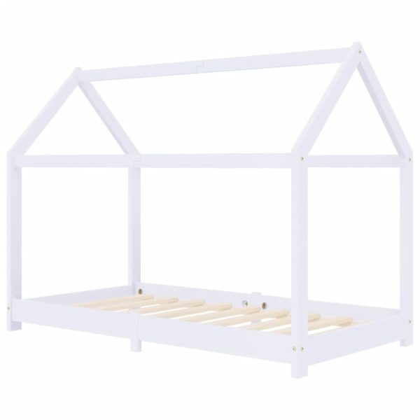 Estrutura de cama para crianças 80x160 cm pinho maciço branco - 217009