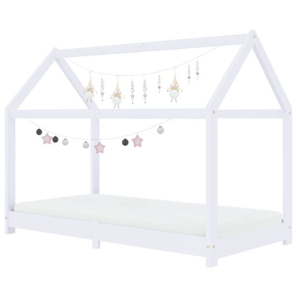 Estrutura de cama para crianças 80x160 cm pinho maciço branco - 217009 - Image 2