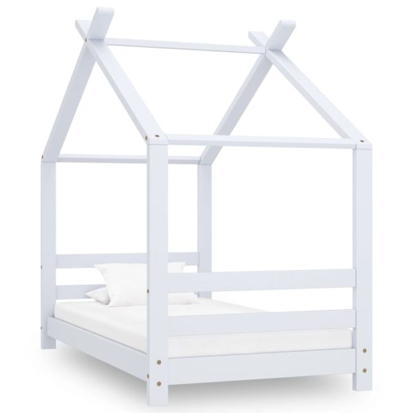 Estrutura de cama para crianças 70x140 cm pinho maciço branco - 214418