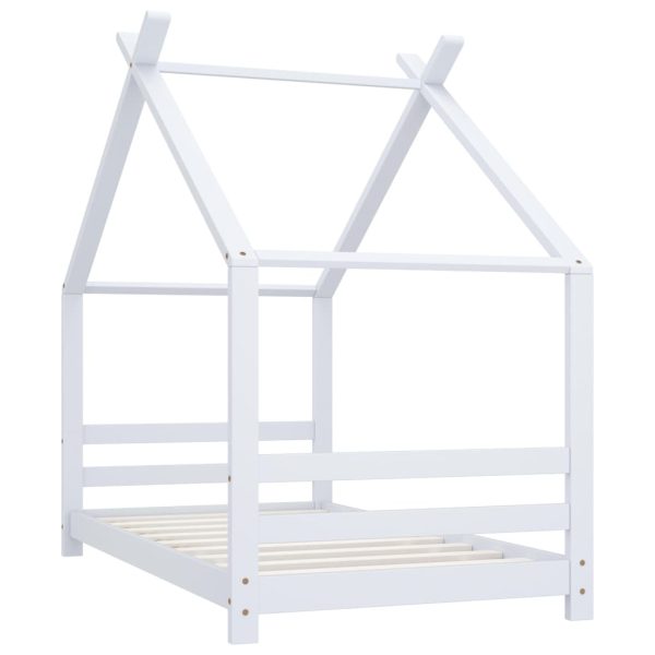 Estrutura de cama para crianças 80x160 cm pinho maciço branco - 210238 - Image 2