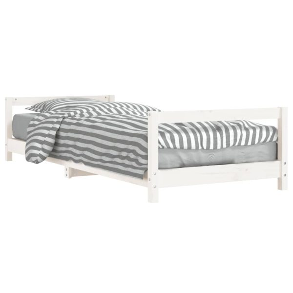 Estrutura de cama infantil 90x200 cm pinho maciço branco - 685238