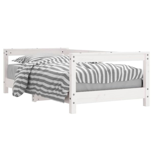 Estrutura de cama infantil 70x140 cm pinho maciço branco - 685240