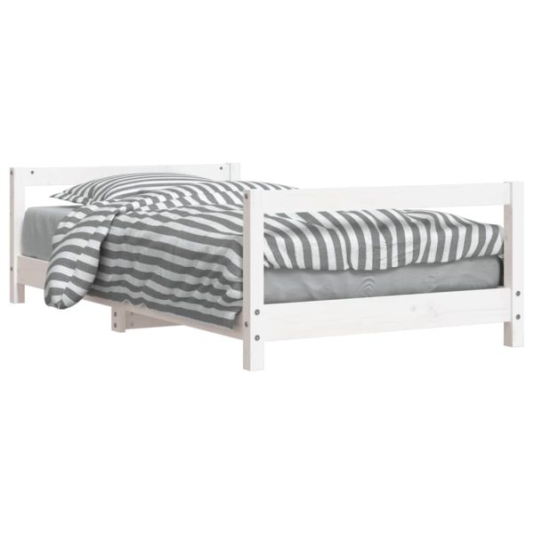 Estrutura de cama infantil 80x160 cm pinho maciço branco - 685243