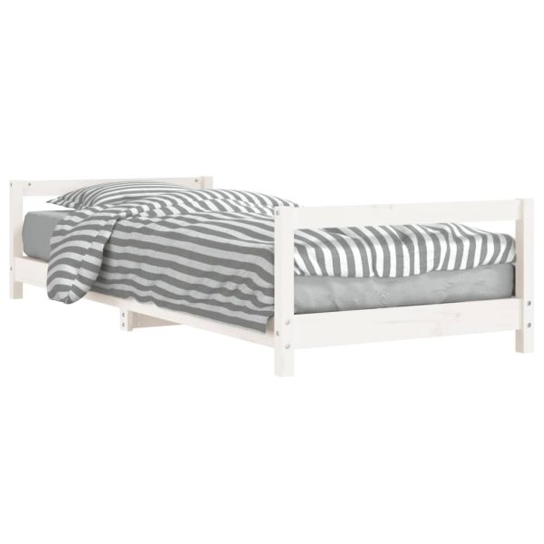 Estrutura de cama infantil 90x190 cm pinho maciço branco - 685246