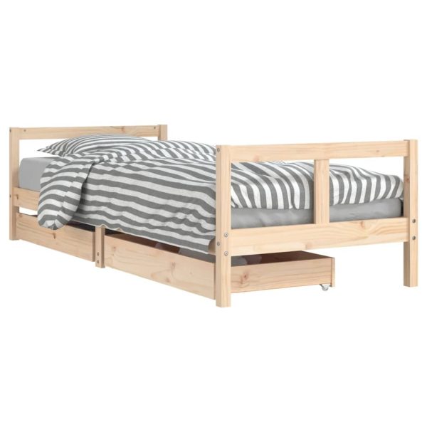 Estrutura de cama infantil c/ gavetas 80x200 cm pinho maciço - 685248