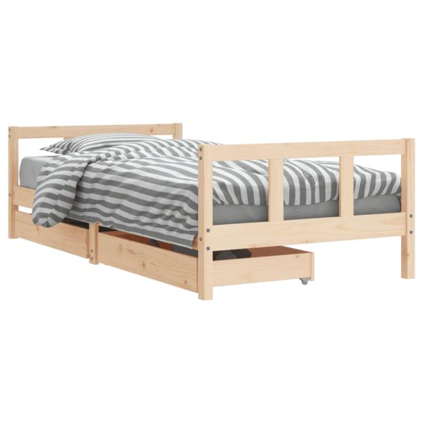 Estrutura de cama infantil c/ gavetas 90x190 cm pinho maciço - 685260