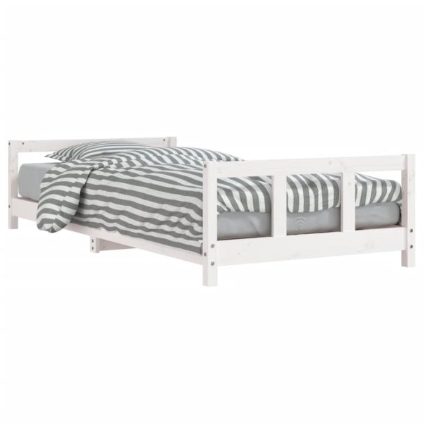 Estrutura de cama infantil 90x200 cm pinho maciço branco - 685267