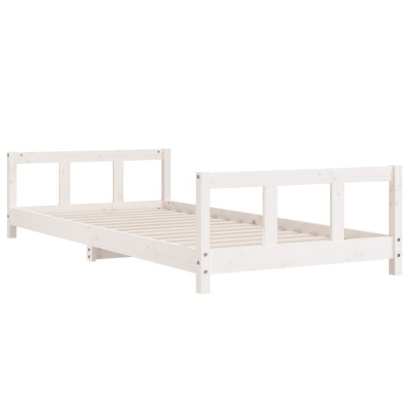 Estrutura de cama infantil 90x200 cm pinho maciço branco - 685267 - Image 2