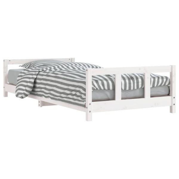 Estrutura de cama infantil 90x190 cm pinho maciço branco - 685276