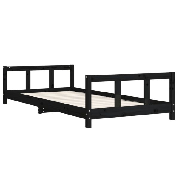 Estrutura de cama infantil 90x190 cm pinho maciço preto - 685277 - Image 2