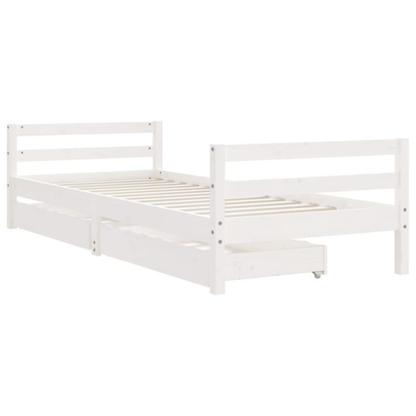 Estrutura cama infantil c/ gavetas 90x200cm pinho maciço branco - 685282 - Image 2