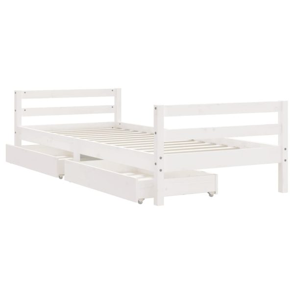 Estrutura cama infantil c/ gavetas 90x200cm pinho maciço branco - 685282 - Image 3