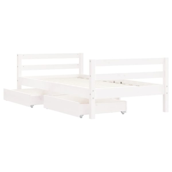 Estrutura cama infantil c/ gavetas 80x160cm pinho maciço branco - 685288 - Image 3