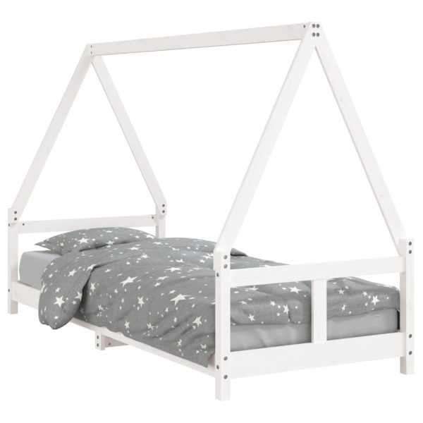 Estrutura de cama infantil 80x200 cm pinho maciço branco - 685294