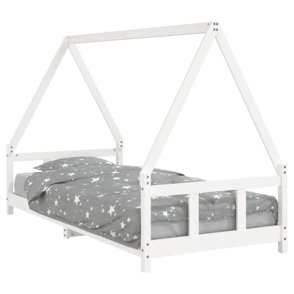 Estrutura de cama infantil 90x200 cm pinho maciço branco - 685297