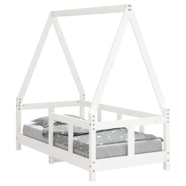 Estrutura de cama infantil 70x140 cm pinho maciço branco - 685300