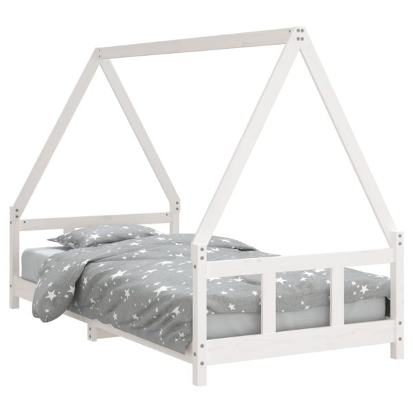 Estrutura de cama infantil 90x190 cm pinho maciço branco - 685306