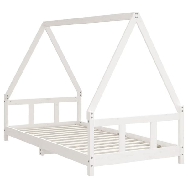 Estrutura de cama infantil 90x190 cm pinho maciço branco - 685306 - Image 2