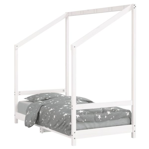 Estrutura de cama infantil 80x160 cm pinho maciço branco - 685113