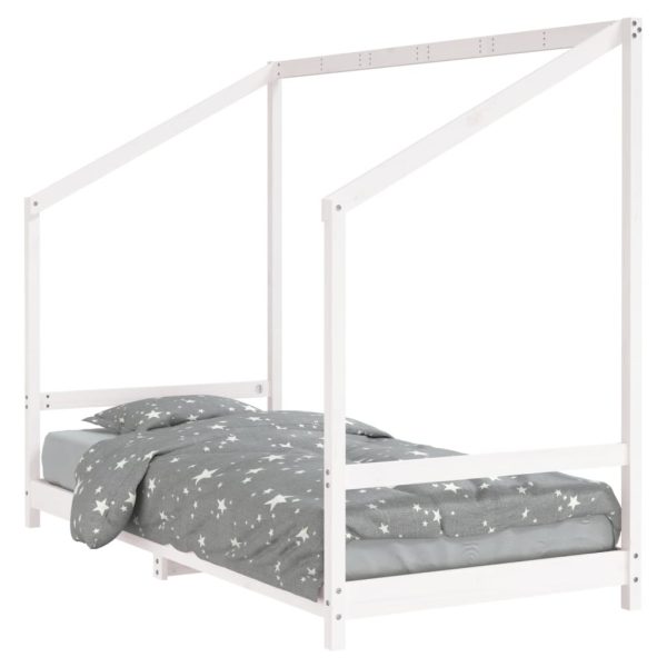 Estrutura de cama infantil 90x190 cm pinho maciço branco - 685119