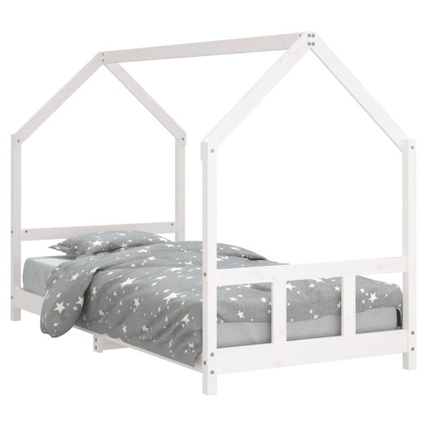 Estrutura de cama infantil 90x200 cm pinho maciço branco - 685131