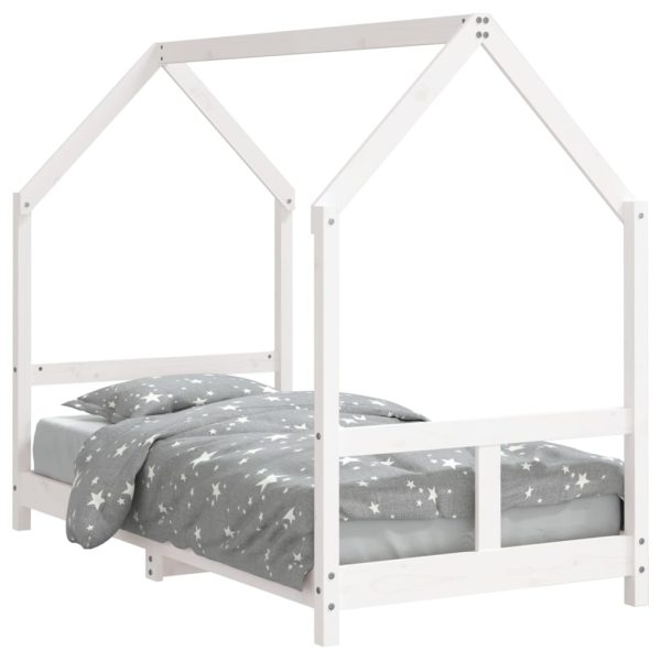 Estrutura de cama infantil 80x160 cm pinho maciço branco - 685141